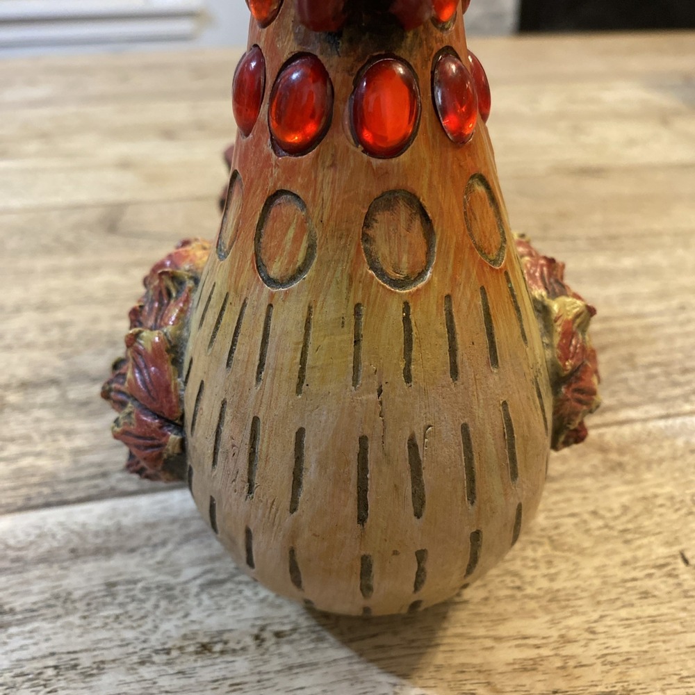Resin Chicken Bejeweled Rooster Figurine Collectible Sculpture Whimsical 8" - Picture 7 of 15